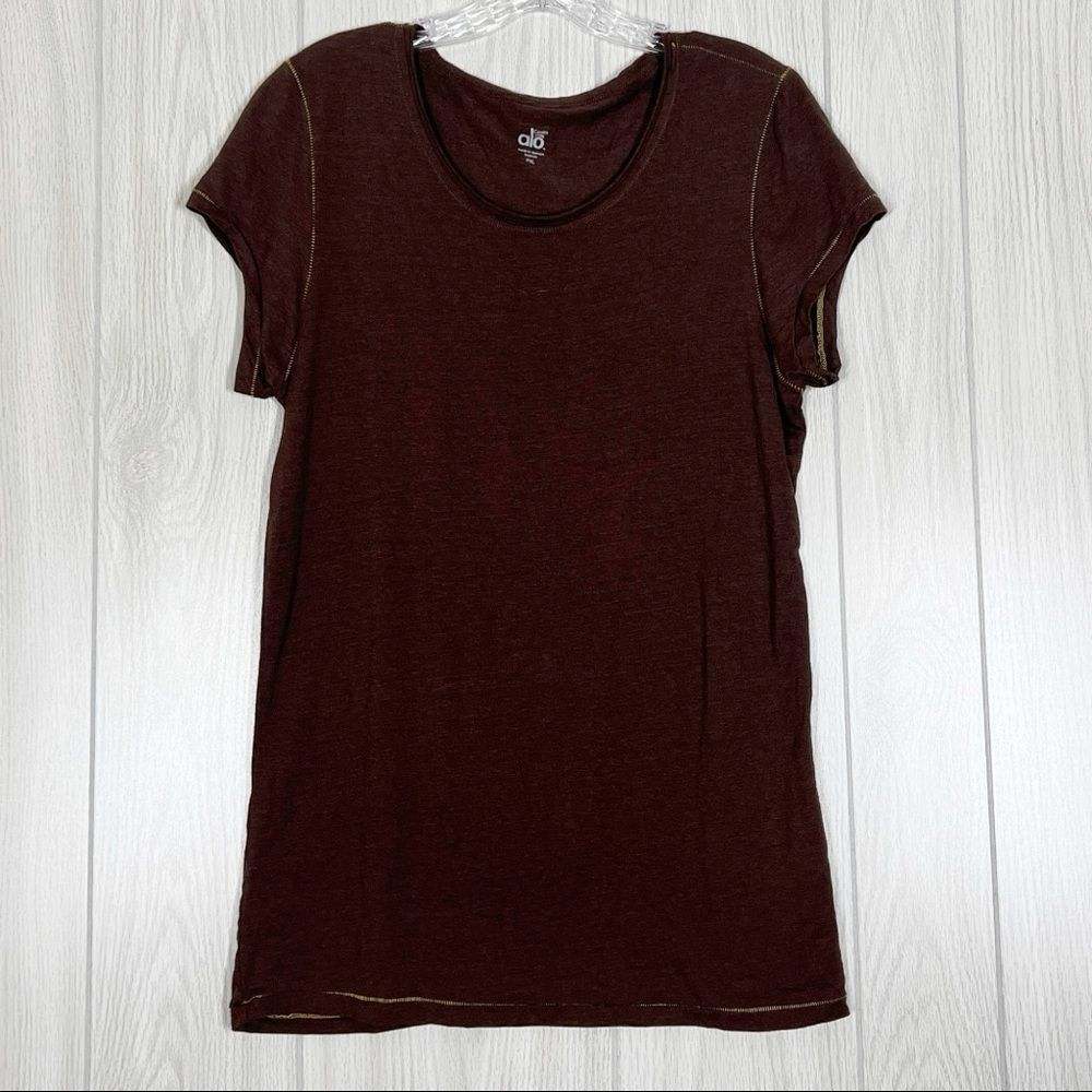 ALO Yoga Brown Short Sleeve Tee